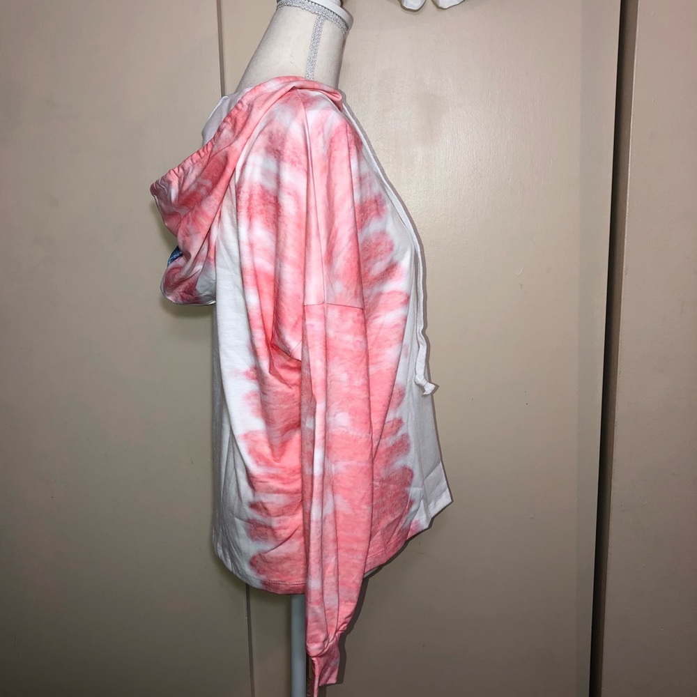 Tie dye pink blue hoodie top & shorts set NEW - Picture 8 of 10